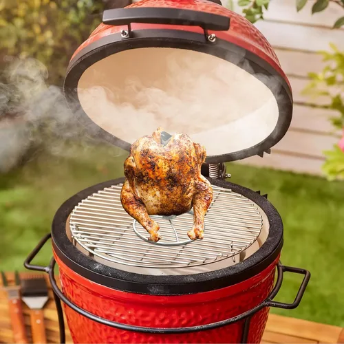 Vista 6 de Onlyfire - Estante para freír pollo y aves de corral con elevador de mango Hook for Deep Fry Pot Grill, Stainless Steel, Vertical Turkey Fryer