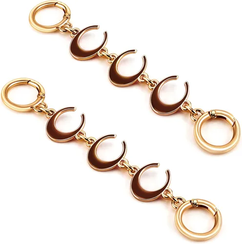 Vista 11 de 2 unidades extensoras de bolsa de cadena de corazón y luna, extensores de correa para bolso, cadena de oro, correa de repuesto para monedero