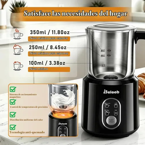 Vista 8 de Espumador de leche desmontable y vaporizador: espuma manos libres