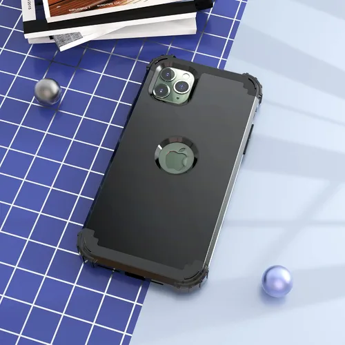 Vista 2 de IDweel Funda para iPhone 11 Pro Max con protector de pantalla de vidrio templado, híbrida 3 en 1 a prueba de golpes, delgada, resistente, cubierta