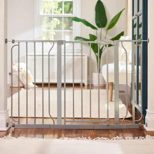Vista 18 de Regalo Easy Step - Puerta para bebé extra alta con acceso, kit adicional, incluye kit de extensión de 4 pulgadas, kit de montaje a presión, ventosas