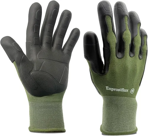 Vista 8 de Guantes de jardinería a prueba de espinas para mujeres y hombres (paquete de 2), agarre antideslizante 3X, palma TPE reforzada y nailon