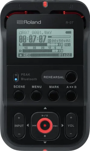 Vista 4 de Roland R-07 Grabador de audio portátil de alta resolución, negro (R-07-BK)