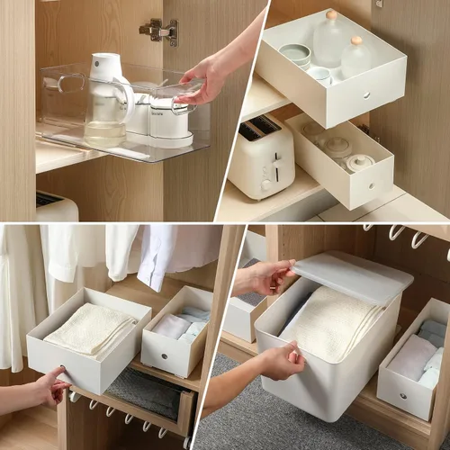 Vista 6 de Summark Riel extraíble para cestas o contenedores. Accesorios de almacenamiento y organización para gabinetes, estanterías. Organizadores de cajones