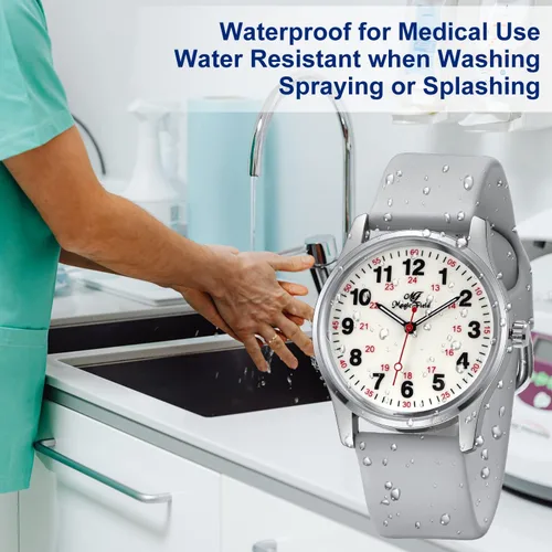 Vista 4 de ManChDa Nurse Watch Nursing Watch Medical Analog Watches for Women Waterproof Watch with Second Hand Easy to Read Watch Military Time Watch Luminous