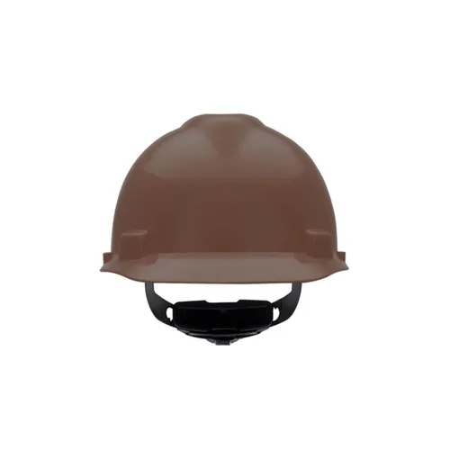 Vista 7 de MSA 495851 V-Gard - Casco de seguridad, con suspensión de trinquete Fas-Trac III, carcasa de polietileno, protección anti-impacto superior, correas