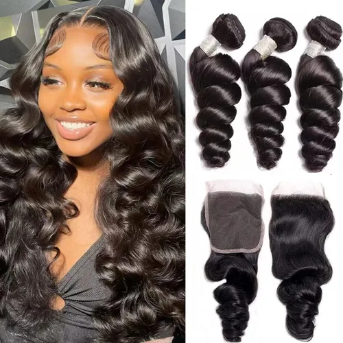 Vista 26 de Extensiones de cabello humano ondulado de 16, 18, 20, 22 pulgadas, grado 10A, extensiones de cabello humano ondulado 100% sin procesar, color negro