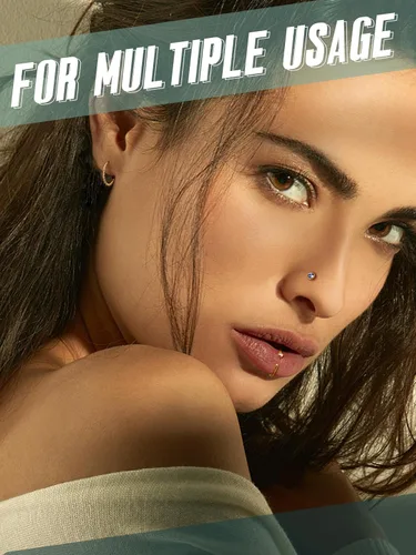 Vista 3 de THUNARAZ 32 anillos de nariz para mujeres y hombres – Retenedor de acero inoxidable quirúrgico hipoalergénico en forma de L transparente, recto