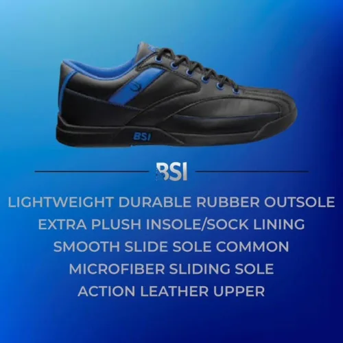 Vista 5 de BSI Mens Sport Shoe - Lightweight Leather Bowling Shoes with Smooth Slide Sole for Men