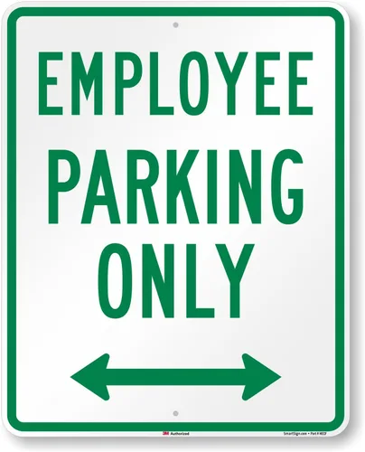 Vista 16 de SmartSign Letrero de metal "Employee Parking Only" de 18 x 12 pulgadas con flecha derecha, aluminio laminado inoxidable de 63 mil, verde y blanco