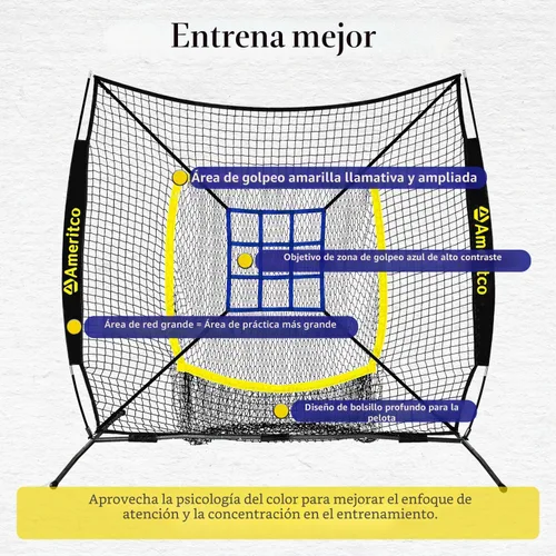 Vista 3 de Baseball Net，7x7ft Baseball Practice Net with Tee and Target, Large Pocket Sports net for Hitting/Batting/Pitching/Throwing,Scratch Resistant Base