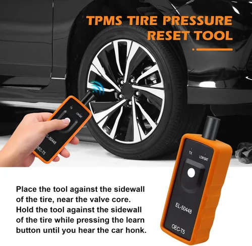 Vista 4 de Herramienta de restablecimiento TPMS, herramienta de programación y activación del sensor del monitor de presión de neumáticos automotriz OEC-T5