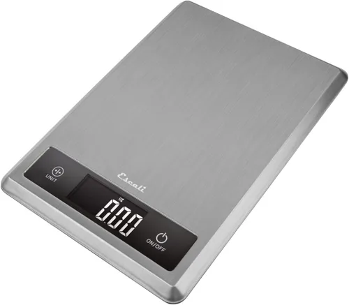 Vista 3 de Escali T115S Cocina ultrafina, oficina, báscula de hierbas, funcionalidad de tara, pantalla digital LCD, capacidad de 11 libras, plata