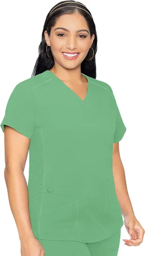 Vista 8 de Med Couture Touch - Camisa médica con cuello en V para mujer Sorbete de albaricoque