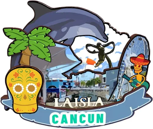 Vista 15 de Imán de nevera Cancún México Colección de madera 3D Madera Hecho a mano Recuerdos de la ciudad de viaje, imán para nevera Decoración del Hogar