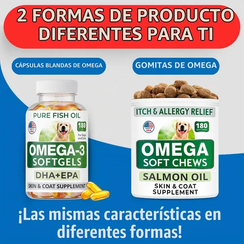 Vista 7 de Píldoras de aceite de pescado Omega 3 para perros - EPA + ácidos grasos DHA - 180ct