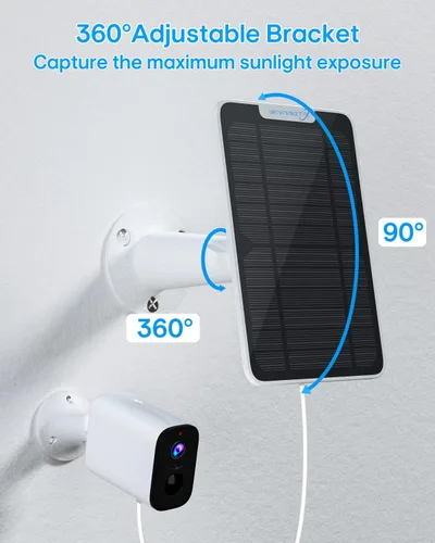 Vista 7 de Cargador de panel solar de 6 W compatible con cámara de seguridad Arlo Ultra/Ultra 2/Pro 3/Pro 4/Pro 3 Floodlight, paneles solares de carga IP65