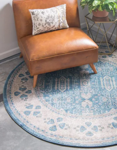 Vista 14 de Unique Loom Salzburg Collection - Alfombra clásica de diseño tradicional de inspiración oriental, 2 x 3 pies, color beige y azul