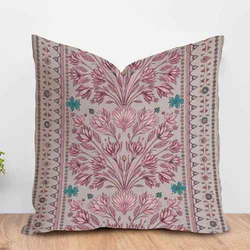 Vista 67 de ArogGeld Funda de cojín con flores verdes y blancas con flores grises y negras y hojas verdes en estilo chinoiserie, funda de almohada cuadrada