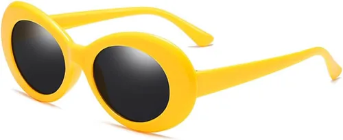 Vista 17 de Gafas de sol redondas ovaladas blancas gruesas y atrevidas gafas ovaladas Mod Retro Vintage Kurt Cobain inspiradas lentes de sol Paquete de 2 blanco2