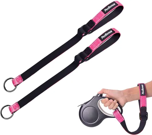 Vista 18 de PetBonus Correa corta para perro, correa de seguridad para correa retráctil para perro, diseño reflectante y mango acolchado suave ajustable, capa