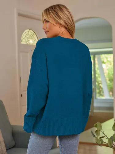 Vista 123 de LILLUSORY - Suéteres sin botones grandes para mujer, suéter mullido, grueso y cálido