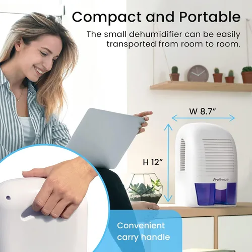 Vista 7 de Mini deshumidificador eléctrico PB-03-US de 2200 pies cúbicos Pro Breeze
