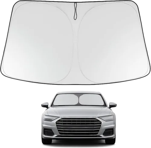 Vista 301 de Proadsy Parasol para parabrisas Rivian R1S 2022-2025 2026 de 4 capas plegable, protector de parasol frontal que bloquea los rayos UV, mantiene
