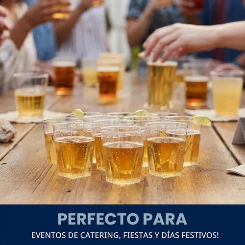 Vista 7 de Party Essentials Vasos de chupito cuadrados de plástico duro de 2 onzas/copas de cata de vino, transparentes, 40