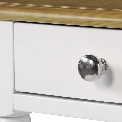 Vista 4 de Convenience Concepts French Country - Mesa auxiliar para silla sin herramientas, con estante, color madera flotante/color blanco