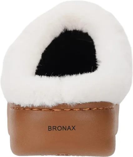 Vista 5 de BRONAX Pantuflas de casa mullidas para mujer con suela gruesa acolchada