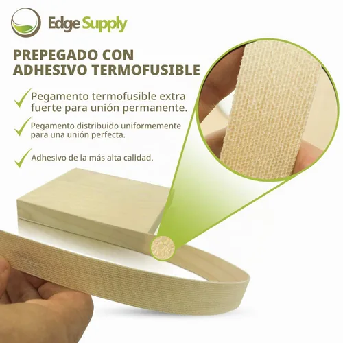 Vista 3 de Edge Supply Rollo de abedul de 1-1/2 pulgadas x 25 pies, bandas de borde de chapa de madera sin procesar, planchar con adhesivo termofusible, cinta