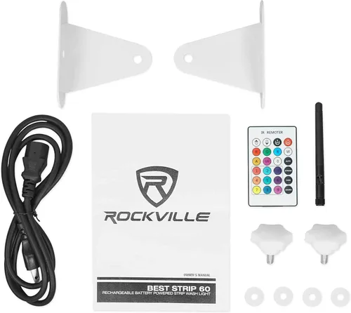 Vista 8 de (6) Rockville Best Strip 60 barras de luz de lavado recargables blancas con DMX inalámbrico