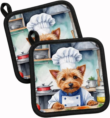 Vista 39 de Caroline's Treasures Coton de Tulear El Chef Par de Agarraderas de Ollas de Cocina Resistentes al Calor Juegos de Agarraderas de Ollas Almohadillas