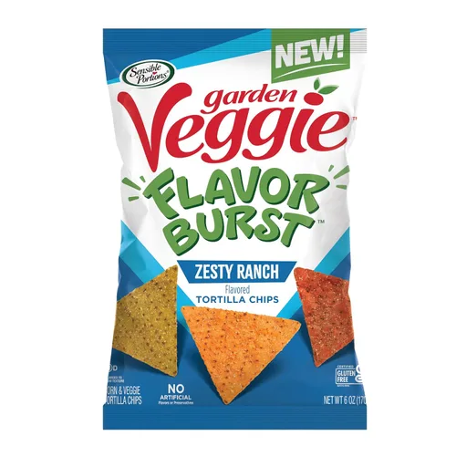 Vista 12 de Sensible Portions Garden Veggie Flavor Burst Tortilla Chips, Nacho, 6 onzas (paquete de 6)