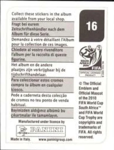 Vista 2 de Calcomanías de la Copa Mundial de la FIFA de Panini 2010 #16 Nelson Mandela Bay Stadium Stadium - Adhesivo oficial de álbum de fútbol
