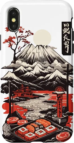 Vista 5 de Aesthetic Sushi Design Vintage Colour Woodcut Ukiyo-E Style Case for iPhone 16