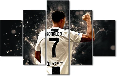 Vista 27 de TUMOVO Lienzo decorativo para pared, cuadro de Cristiano Ronaldo, cuadros de club de fútbol, impresiones en lienzo, póster de arte de pared, arte