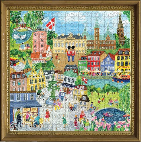 Vista 5 de eeBoo Rompecabezas de 1000 piezas, rompecabezas de Copenhague para adultos, cuadrado de 23 x 23 pulgadas, fabricado con tablero reciclado y tinta a