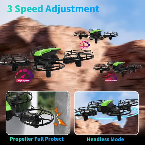 Vista 3 de LE-IDEA IDEA9 Drone montado con modelo de competencia RC Quadcopter, 3 Speed Modes Headless Mode, Propeller Protection, 2 Batteries, Educational