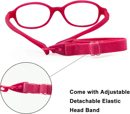 Vista 5 de Beonsale Marco de gafas para niños sin tornillo con correa cordón marco de gafas tamaño 1614in