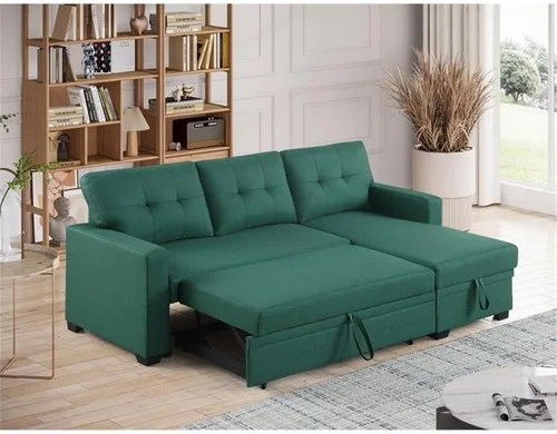 Vista 7 de Devion Furniture Tela de poliéster en forma de L reversible, fácil de convertible extraíble, sofá seccional/diván de almacenamiento con cojines