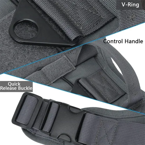 Vista 5 de EXCELLENT ELITE SPANKER Arnés táctico para perro, arnés militar para perro de trabajo, chaleco de entrenamiento ajustable Molle Patrol K9, arnés gris