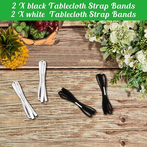 Vista 5 de Riakrum Correa elástica ajustable para mantel de mesa, cuerda elástica ajustable para sujetar la cubierta de mantel para picnic al aire libre