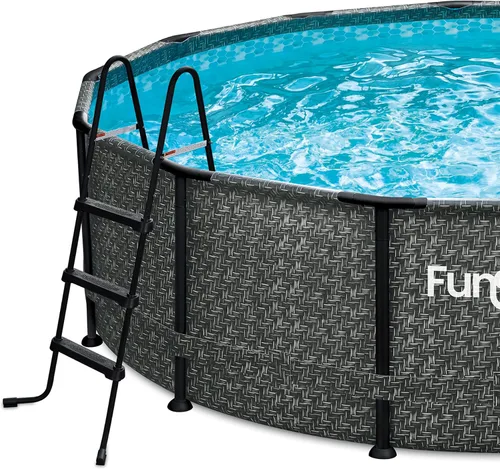 Vista 7 de Funsicle SureStep - Escalera de piscina de acero ligero de 3 escalones para exteriores con pies antideslizantes para uso en exteriores, color negro