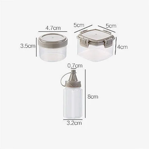 Vista 7 de 4 botellas exprimibles de mermelada, botella exprimible para salsas, mini caja de condimentos para salsas, botella transparente para barbacoa