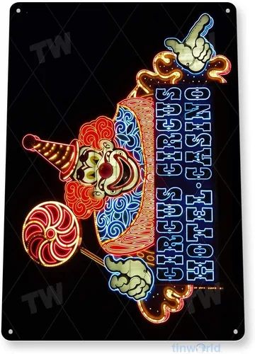 Vista 3 de Tinworld Letrero de lata: Circus Circus Vegas Hotel Casino Metal Decor A293