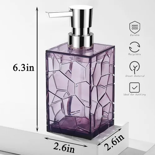 Vista 5 de Dispensador de jabón de manos, botellas de bomba de líquido de plástico acrílico transparente recargables dispensador de loción para decoración
