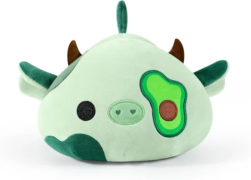 Vista 2 de Onsoyours Lindo peluche de vaca, suave peluche de aguacate amoroso, juguete de peluche esponjoso, almohada de aguacate, regalo para niños