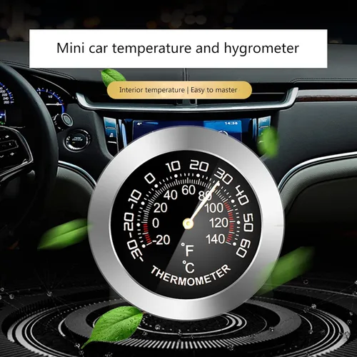Vista 2 de Termómetro de interior para coche, medidor de temperatura, higrómetro, mini mecánico analógico, detección de humedad, medidor de alta precisión